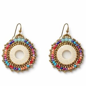 Artisan Hand Beaded Boho Statement Earrings